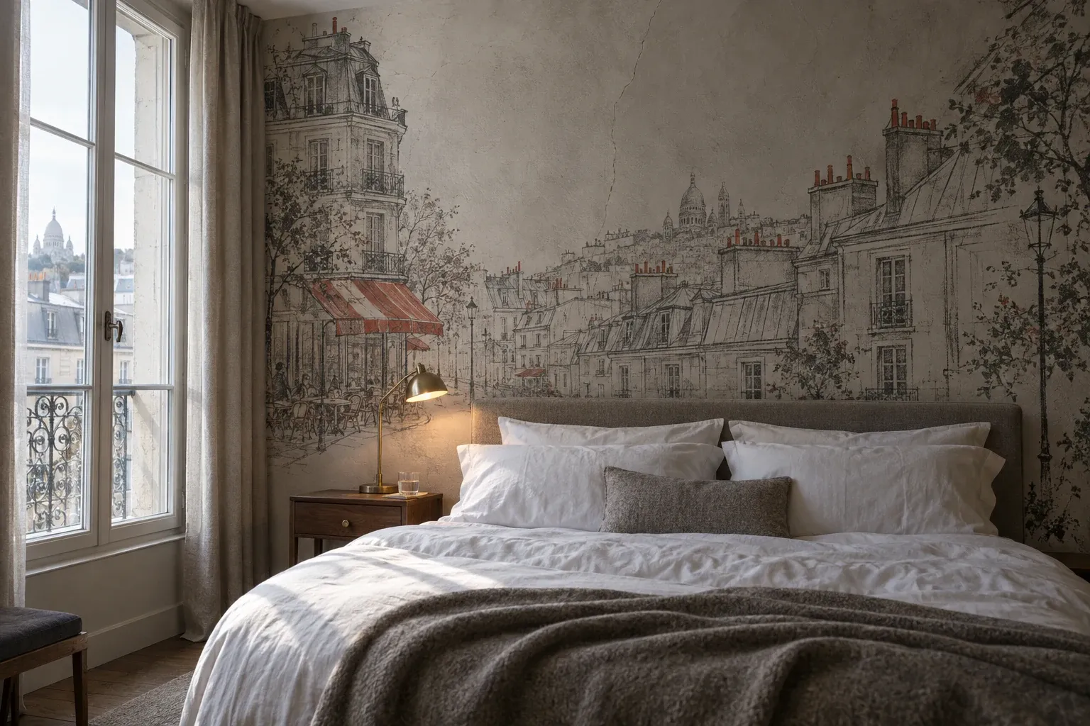 Impression murale directe, exemple Hôtellerie